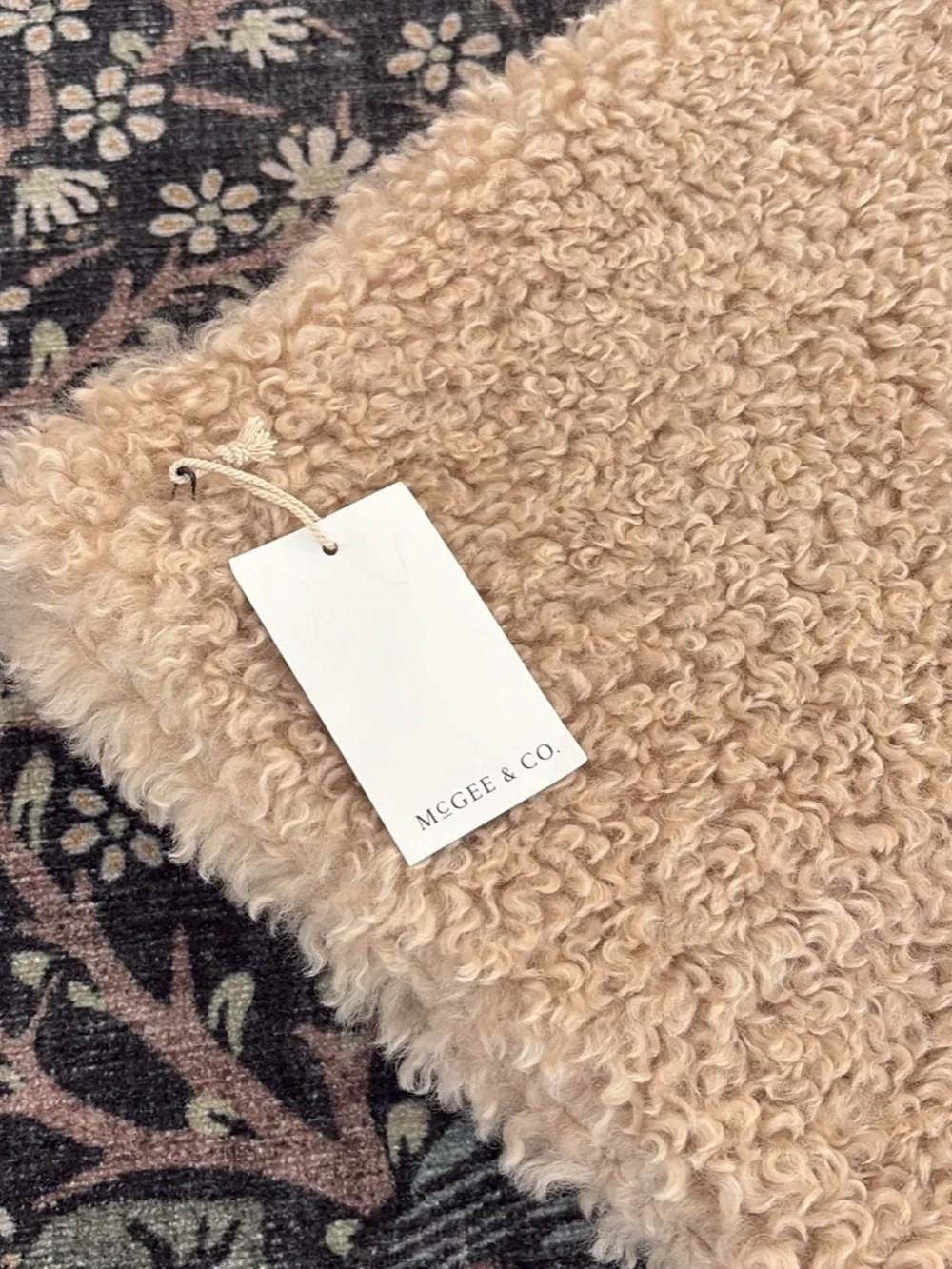 McGee & Co Shearling Throw Pillow Cover - Cream